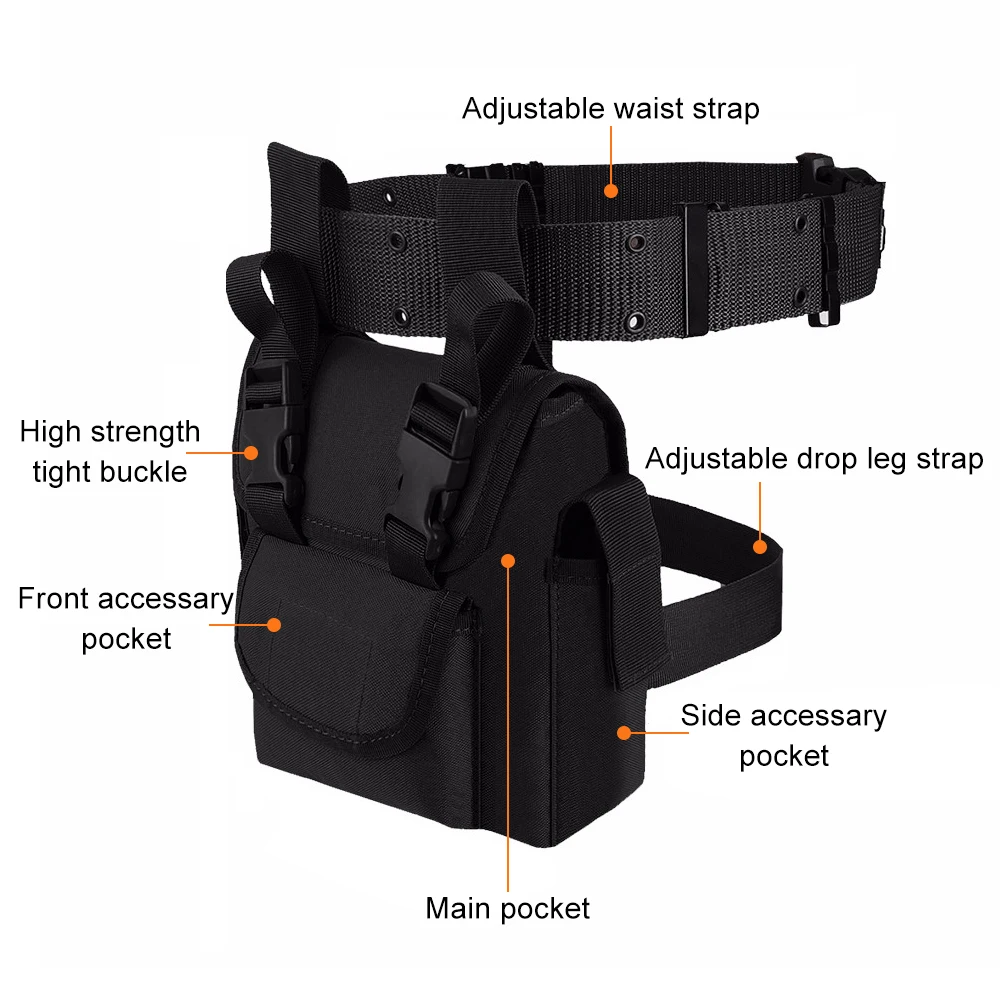 Military Men Drop Leg Bag Fanny Waist Pack Detachable Hip Oxford Motorcycle Rider Drop Thigh Pouch