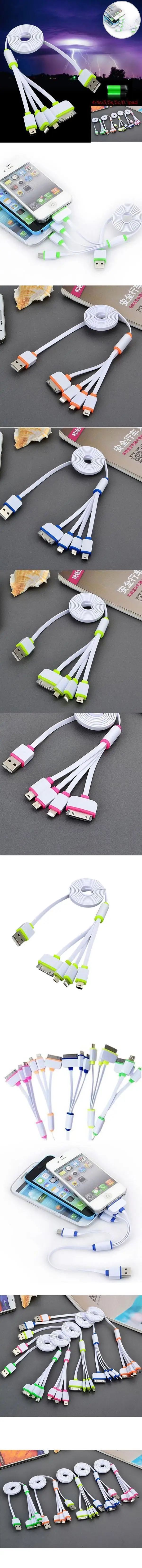 Многофункциональный USB кабель для iPhone 6S 7S 4 в 1 зарядный кабель 8-pin/30-pin/Micro USB/выделенный Note 3 порт для samsung 43Oc