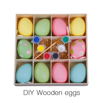 

10/15Pcs 4.5*6cm Painted Foam Bird Pigeon Eggs Happy Easter Colorful Egg DIY Painting Home Festival With Water Color Pen