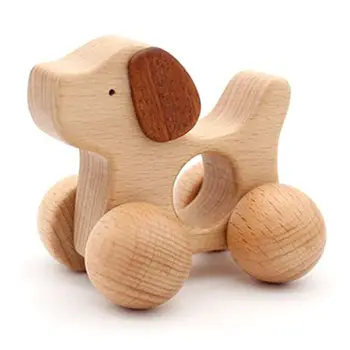 

Baby Dog Shape Ecofriendly Wooden Car DIY Craft Infant Cartoon Animal Puzzle Toy QX2D