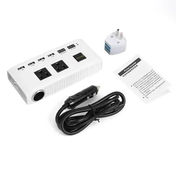 

XUYUAN 500W Portable Car Power Inverter DC 12V to AC Converter 4 USB Ports Car Charger Adapter 2 AC Outlet Voltage Display