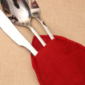 

3pcs/set Fork Knife Cutlery Holder Silverware Tableware Bag Swedish Santa Gnome Home Christmas Party Table Dinner Decor Q9QF
