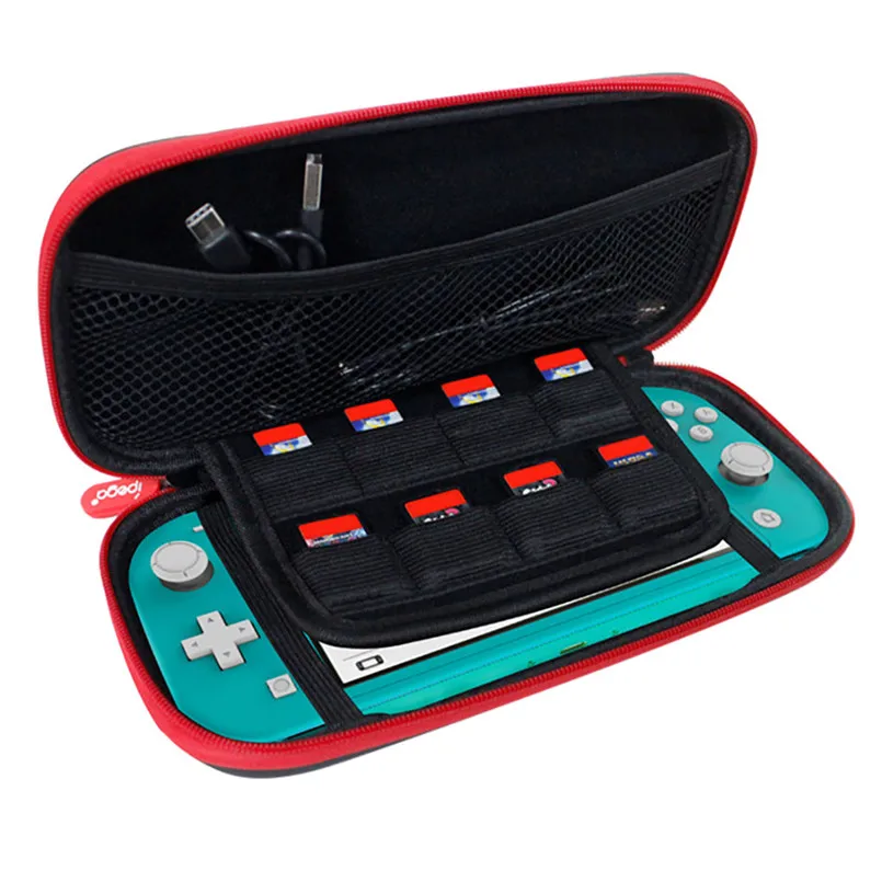 Чехол на молнии для Ns switch Lite, аксессуары, жесткий чехол+ 2 крышки+ стеклянная пленка+ зарядный кабель+ 4 чехла для карт 40SEP4