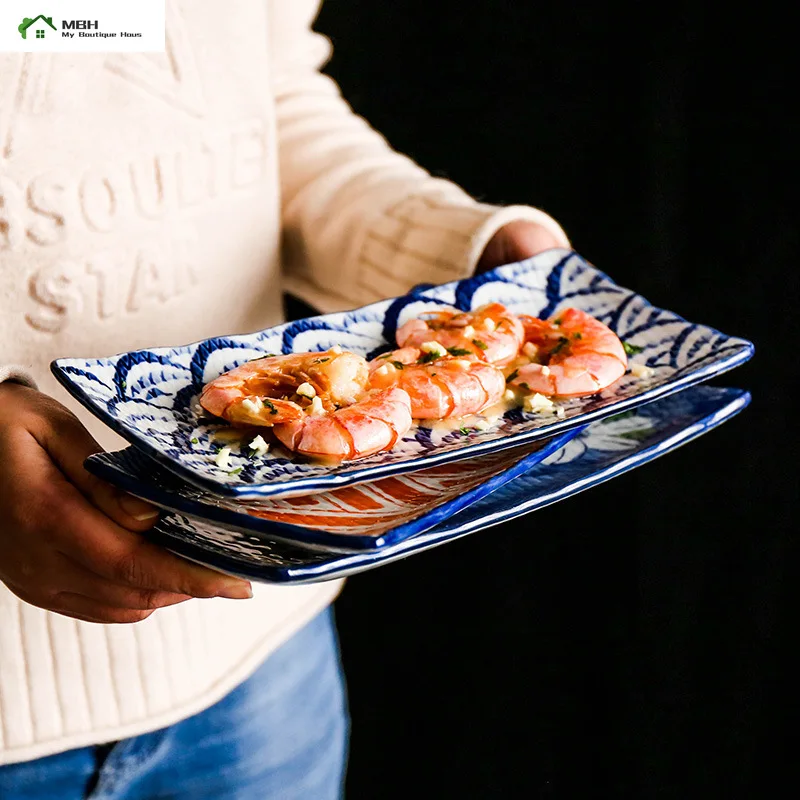 Plato rectangular de cerámica para servir sushi de estilo japonés - España Plato rectangular de cerámica para servir sushi de estilo japonés - España