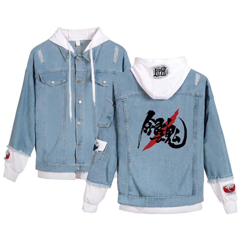 Autumn Denim Jacket Men Solid Cowboy silver soul print Spring Casual Slim Jacket Male Jean Mens Coats And Jackets Outwear