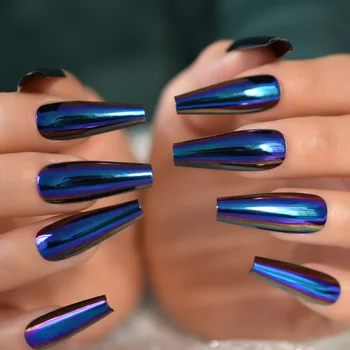 Diamond Blue Press On Nails