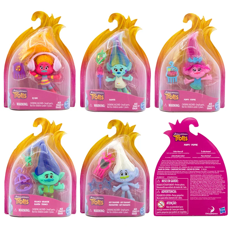 Figuras de acción de troles de 8cm para niños, juguetes de decoración, 11 estilos, ramas de amapola, muñecas bonitas con pelo Real, regalos de navidad