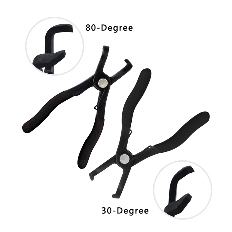 Promotion! 2Pcs Push Pin Pliers Set, 30 Degree and 80 Degree Plastic Fastener Remover Tool, Snap Rings and Body Clip Removal Too