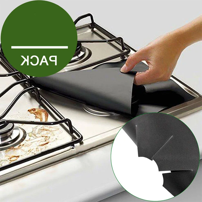 1~4/Pcs Stove Protector Cover Liner Gas Stove Protector Gas Stove Stovetop  Burner Protector Kitchen Accessories Mat Cooker Cover