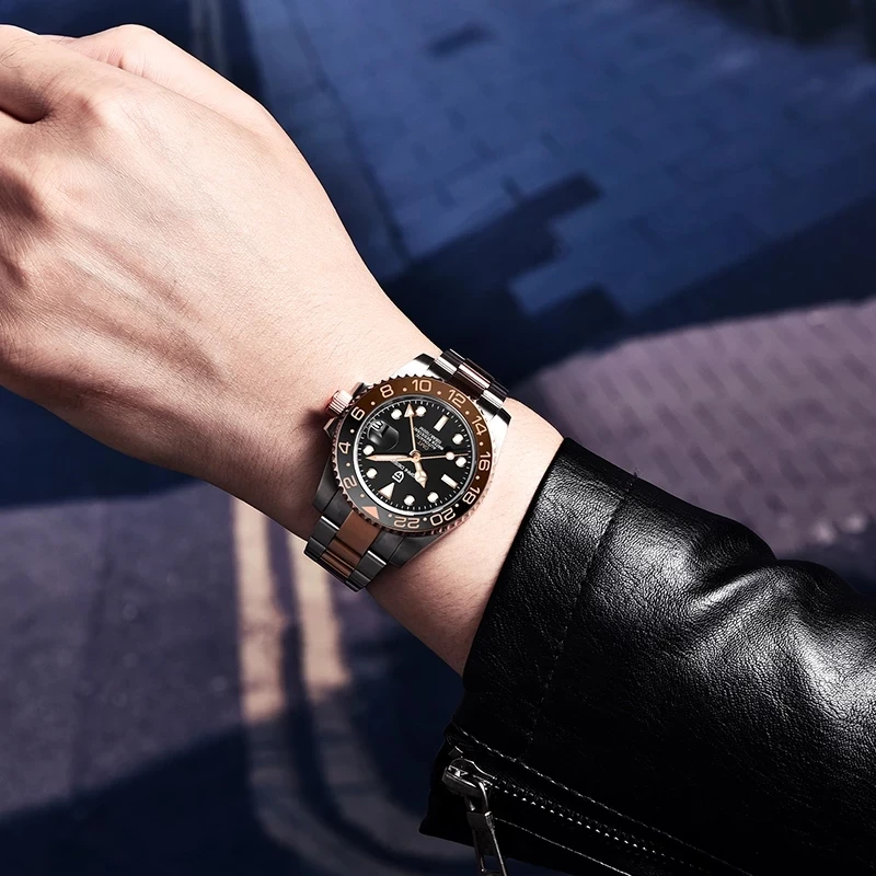 40mm New PAGANI DESIGN GMT Men Mechanical Watch Sapphire Stainless Steel Sports Waterproof Business Watch Men Relogio Masculino 2