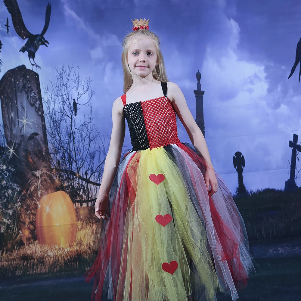 Será Guiño Persona Disfraz de Halloween de reina de corazones para niñas, negro y rojo tutú,  vestidos de fiesta para niños, fantasía, Carnaval| | - AliExpress