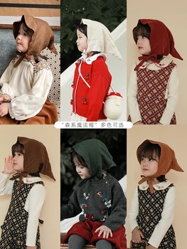 

2020 Girls Witch Solid Color Fashion Causal Cotton Hat Toddler Children Washed Linen Playful Smart Leisure All Match Hats