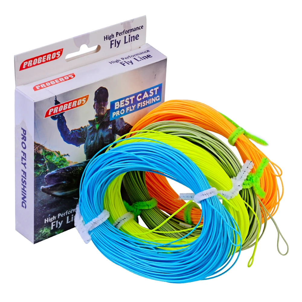 Fly Line 4 цвета 100 футов Вес вперед плавающая Летающая леска WF-2F/3F/4F/5F/6F/7F/8F PROBEROS