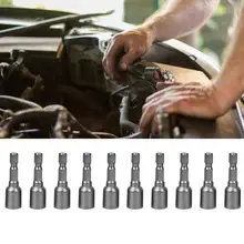 10 шт. шестигранный хвостовик гнездо 8 мм шестигранный Магнитный гайковерт розетка мощность сверло хром ванадиевая сталь