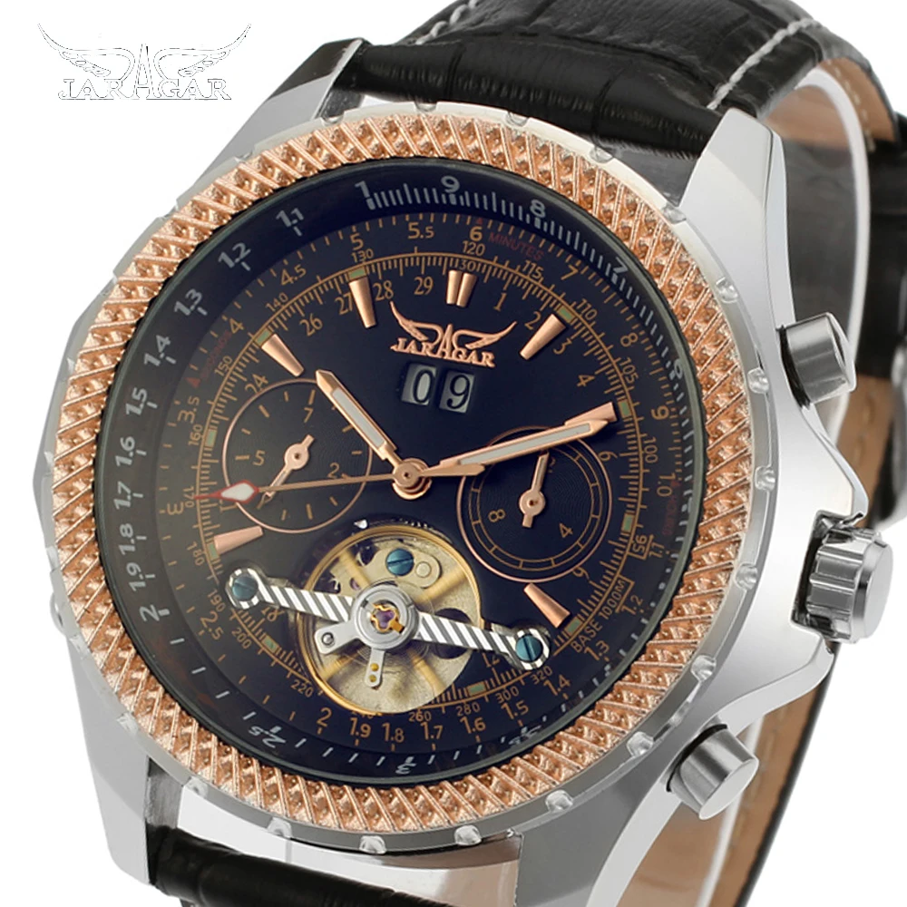 

JARAGAR MEN'S New Business Watches Men Factory Shop Top Quality Automatic Self-winding Calendar Leather Watches
