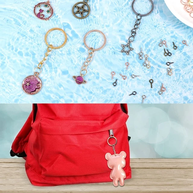 60 Anelli Portachiavi Con Catena E Viti - Acciaio Inox, 25mm, Per Fai Da Te E Gioielli - Foto 5