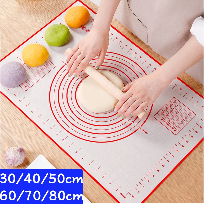 Oversized Kneading Dough Mat Silicone Baking Mat Pizza Dough Maker  Non-Stick Rolling Dough Pad Kitchen Table Mats Baking Tools