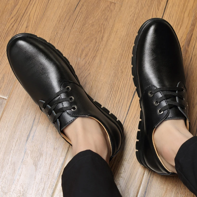 

British style casual wild leather autumn and winter flat 2019 fashion trend comfortable quality waterproof men's driving shoes