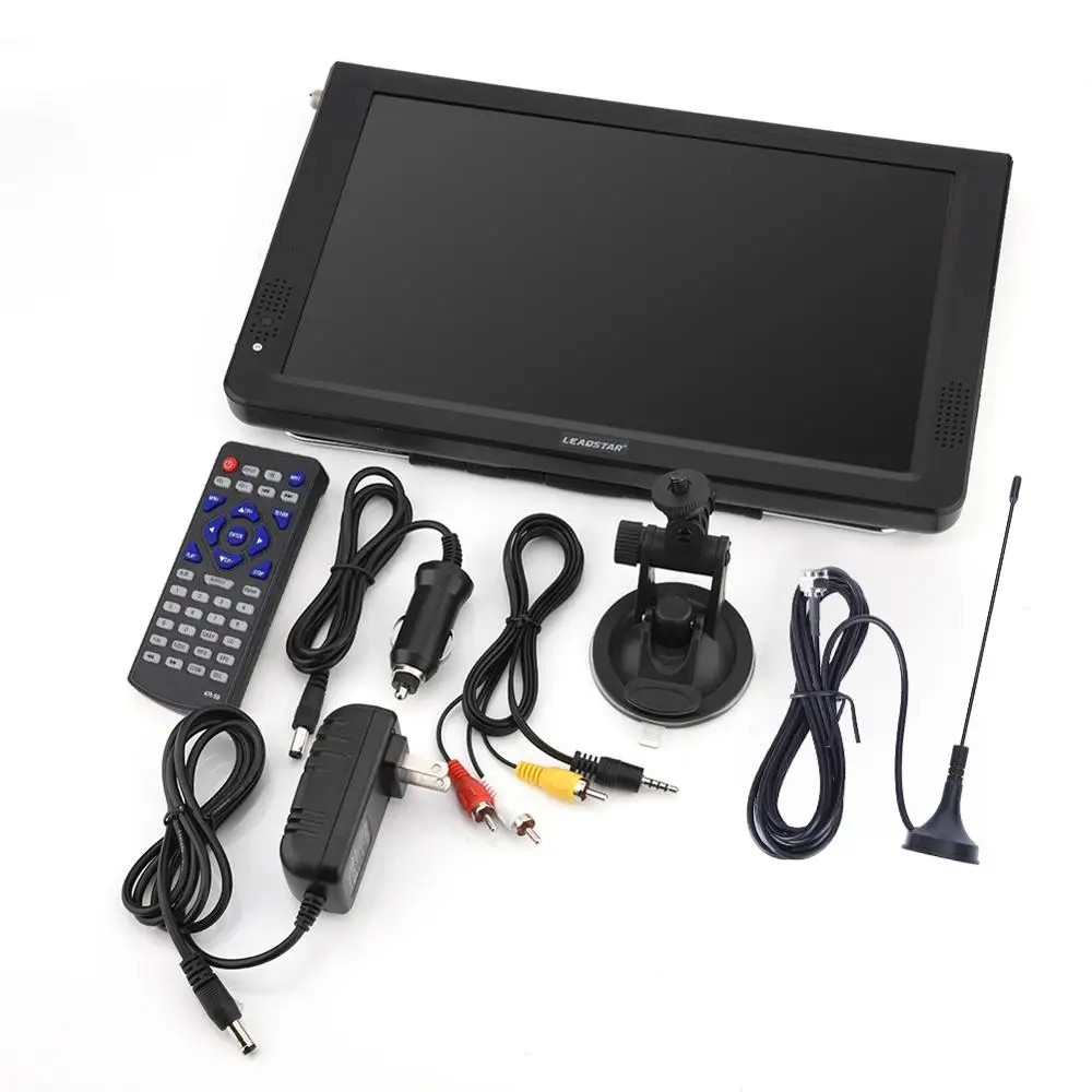 LEADSTAR 12in Car Digital Television ATSC Portable TV 1080P HD Video Player for Home Car tv 12inch monitor 110-220V
