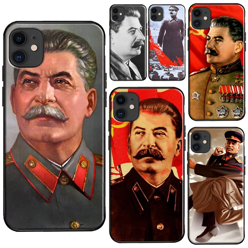 Русский Сталин СССР чехол для iPhone 13 11 12 Pro Max mini X XR XS SE 2020 5S 6 6S 7 8 Plus из ТПУ | Мобильные