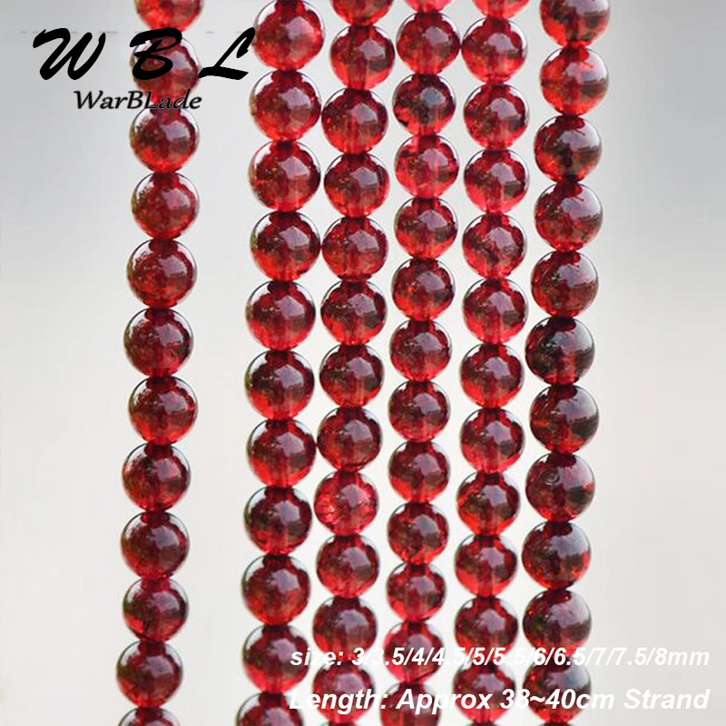 WBL AAA Natural Stone 3A Wine Red Garnet Beads Round Loose For DIY Bracelet Jewelry Making 3mm 4mm 4.5mm 5mm 6mm 7mm | Украшения и