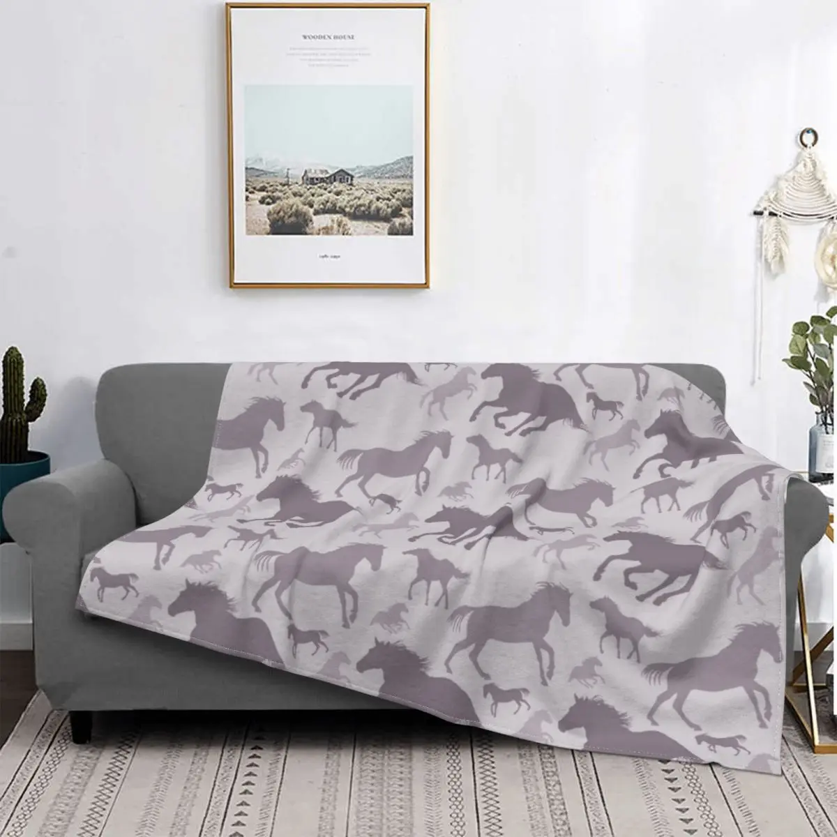 

Horse Pattern Blanket Riding Pony Plush Thick Soft Flannel Fleece Throw Blanket For Bedding Bed Cover Picnic Gift Outlet