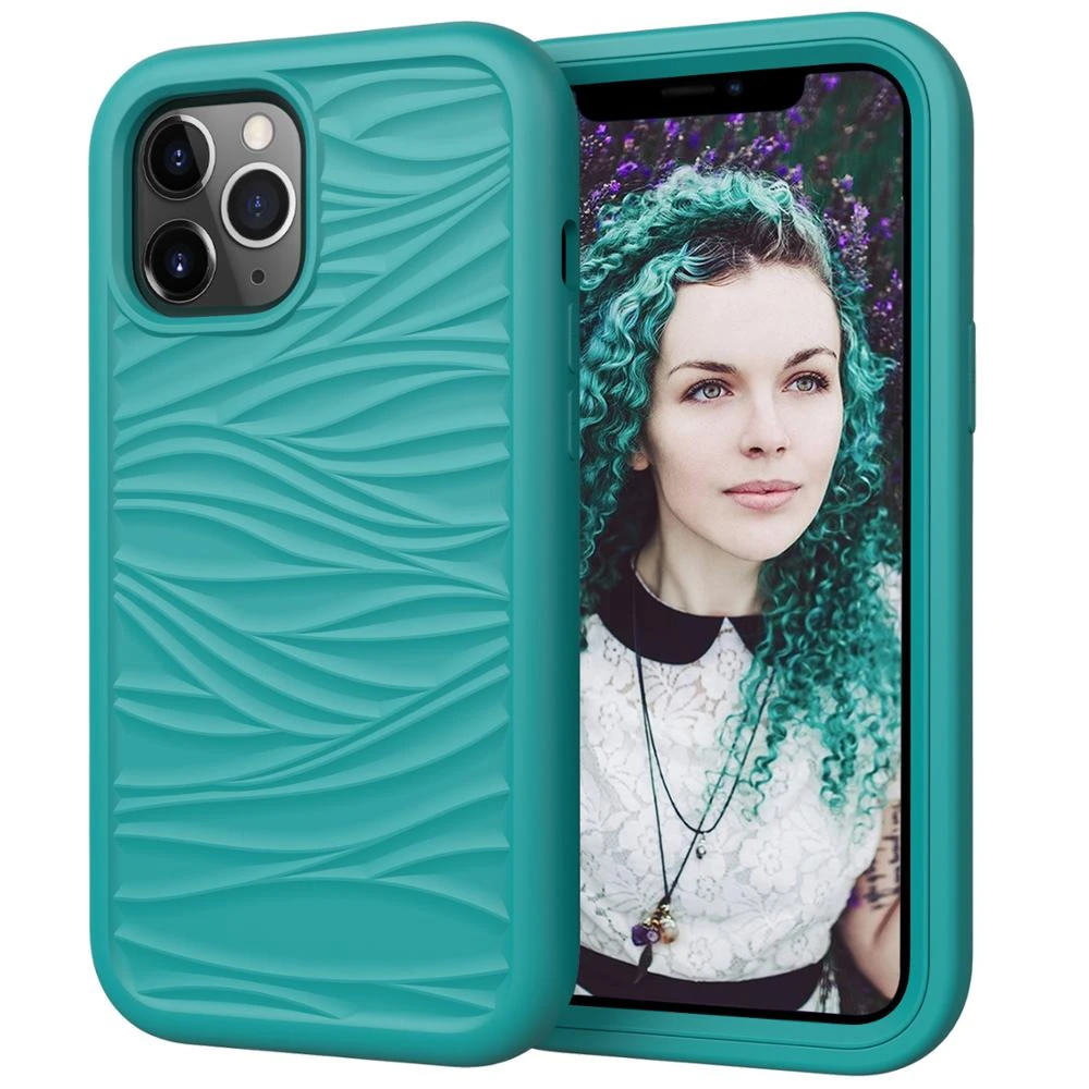 NEW 3 in 1 Armor Shockproof Phone Case for iPhone 12 Pro 11 Pro Max X XR XS Max 8 7 Plus 12Mini Fashion Wave Texture Back Cover case for iphone 13 mini