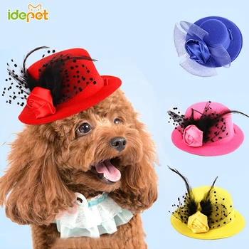 

Multicolor Pet Dog Hats Ladies Cap Top hats for Small Medium Dogs Headwear for Dressing Up Dog Cat Cosplay Accessorries 25