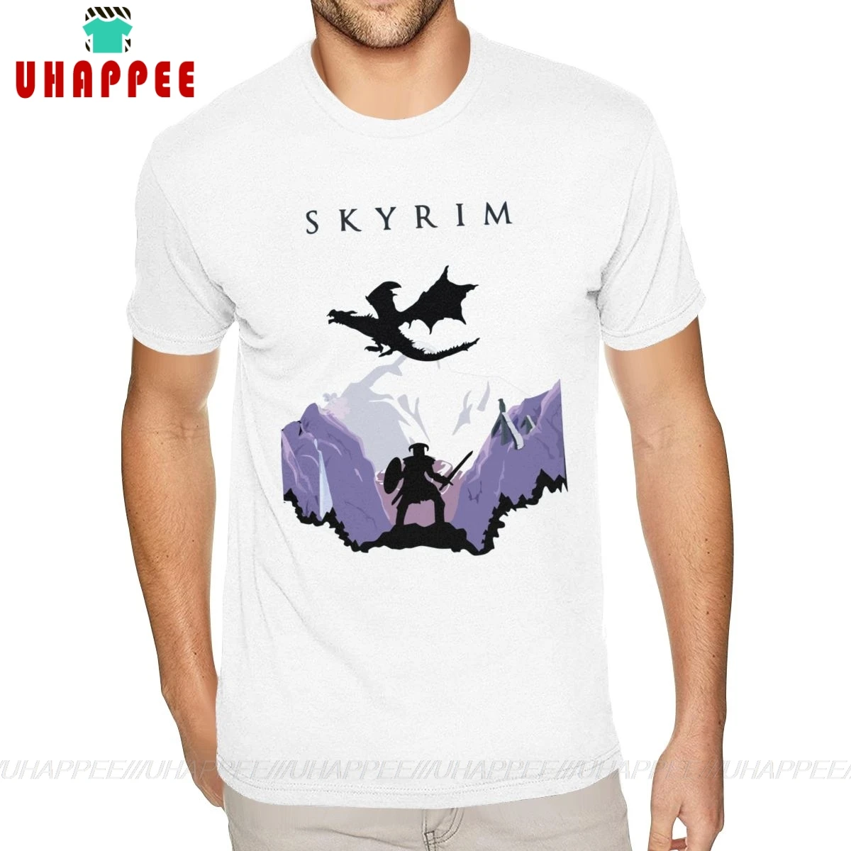 Skyrim хлопок 4XL для мужчин онлайн футболка|Футболки| |