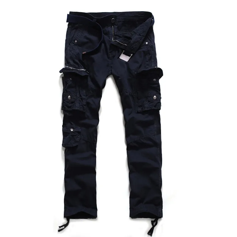 Флисовые теплые зимние брюки карго мужские повседневные свободные брюки с несколькими карманами повседневные Прямые джинсы для мужчин s большого размера