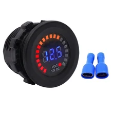 Водонепроницаемый цифровой вольтметр DC12V RD три провода транспортные средства мотоциклы автомобили кораблей Напряжение Панель метр цвет дисплея