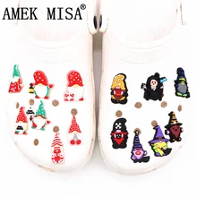 Merry Christmas Shoe Accessories Luminous Santa Grim Reaper Cosplay Shoe Charms Designer Fit Jibz Decorations Xmas Children Gift