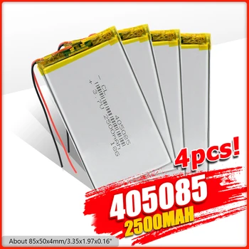 

3.7V lithium polymer battery 405085 2500MAH For mobile power GPS tablet computer MP4 MP5 DVD navigation Rechargeable Li-ion Cell