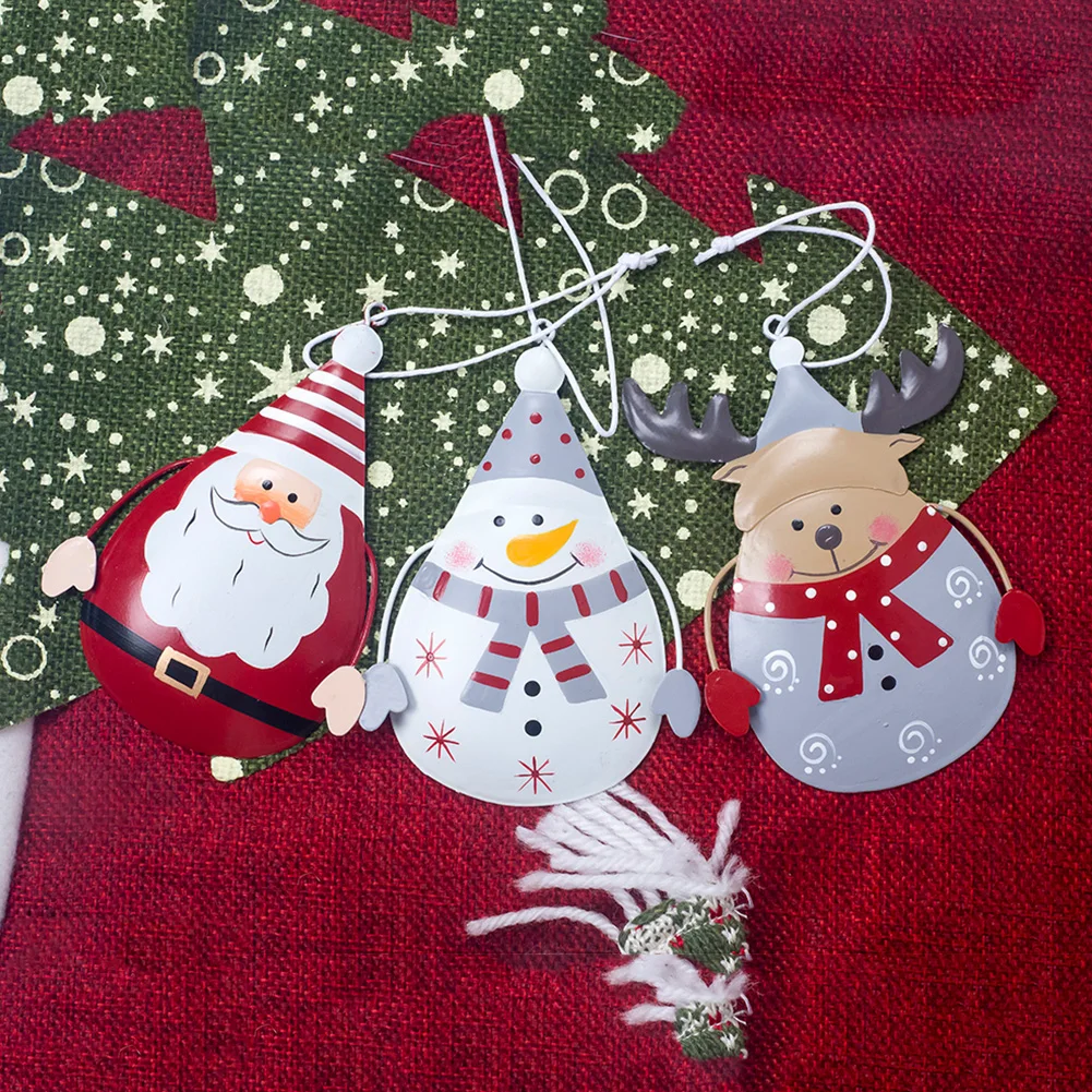 Подарок фестиваль падение рождественская подвеска дерево декоративный офис маленький с веревками Санта Клаус стены прочный металлический подвесной