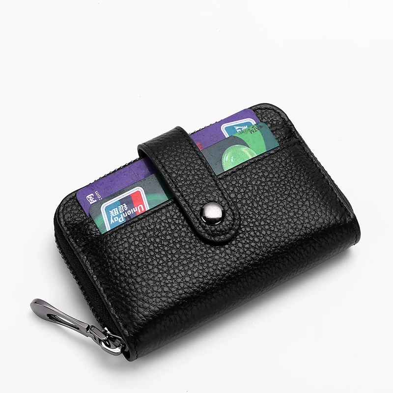New Unisex Credit Card Holder Leather Women Men Small Mini Hasp Clutch ID Credit Card Business Coin Money Holder Bag