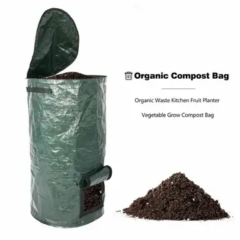

Organic Waste Kitchen Garden Yard Compost Bag Environmental PVC Cloth Planter Kitchen Waste Disposal Organic Compost Bag