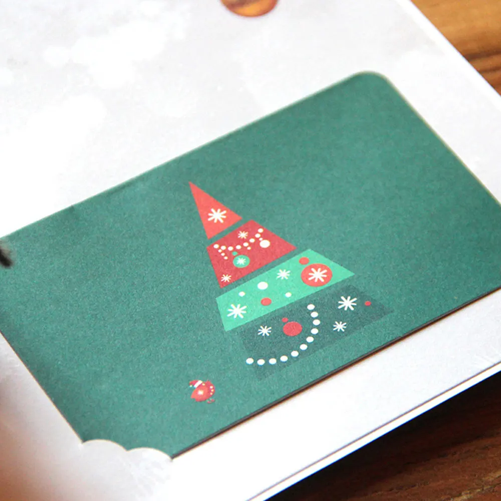  Wishes Postcard Christmas Tree Postcard Creative Colorful Paper Gifts Invitations Xmas 3D Greeting  - 4000247182045