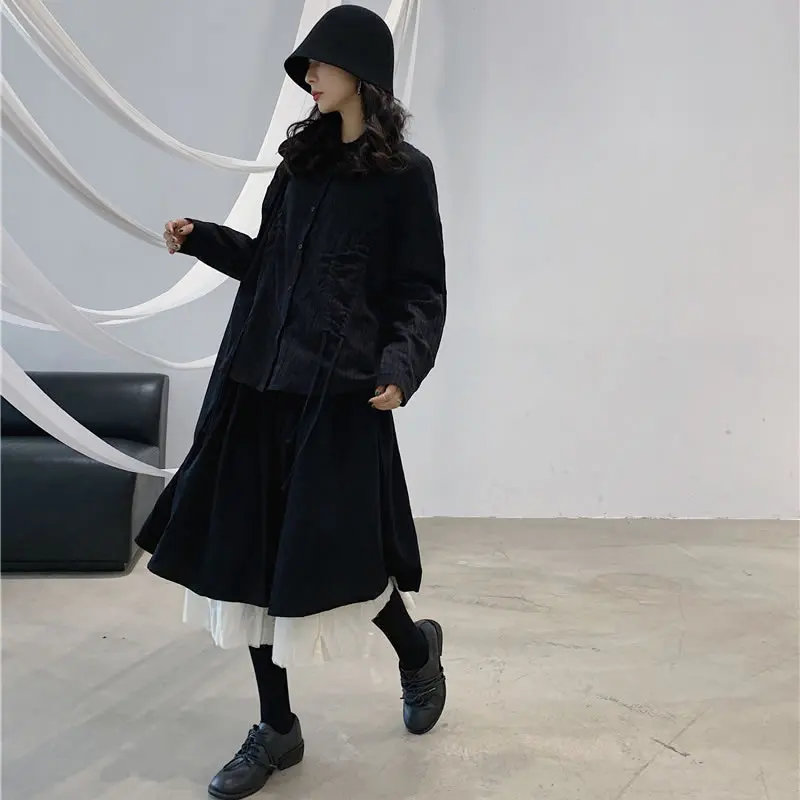 XITAO, двухслойные юбки с соединением, женская мода, Harajuku стиль, утолщенная юбка, миноритарная дикая Осенняя зимняя одежда для женщин, DMY1196