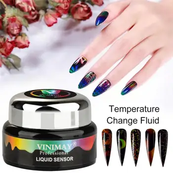 

2/3/4Pcs Nail Temperature Changing Liquid Neon Thermochromic Crystal Liquid Nail Polish Changeable Color Ong Lasting Nail Gel