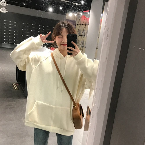 9 Colors New Autumn Jerseys Female Harajuku Cute Oversized Hoodies Long Sleeve Plus Velvet Lace Up Women Sweatshirt Kpop Clothes