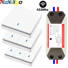 Smart Light Switch 1/2/3 Gang 433Mhz pulsante interruttore Wireless telecomando AC90 ~ 250V 10A Controller relè per lampada da soffitto