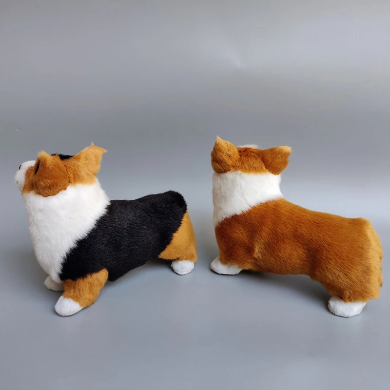 Cute Simulation Short-legged Corgi Dog Doll Animal Model Figurine Home  Decor Ornaments Crafts Educational Figurines Toys Gift