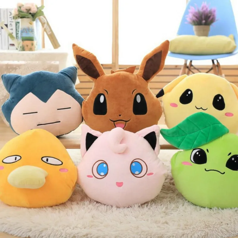 Takara Tomy Pokemon периферийный плюшевый джиггглибуф Chikorita Psyduck Eevee мягкая теплая подушка