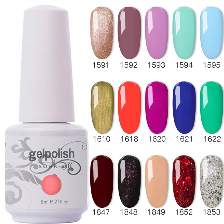 

369Pcs/lot 8ml/bottle Kismart Soak Off UV LED Nail Gel Total 290colors For Salon Gel Nail Polish 7.3ml The Best Gel Polish