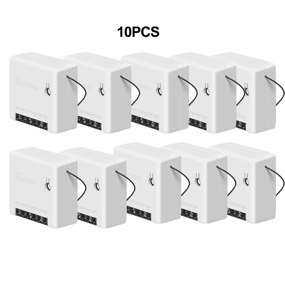 Sonoff mini 10pcs SONOFF мини Wifi умный DIY переключатель модуль 110-240 в контрольный Лер светильник с таймером 2way переключатель голосового управления работа с Alexa Google home - Комплект: Sonoff mini 10pcs
