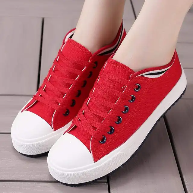 ladies red casual shoes