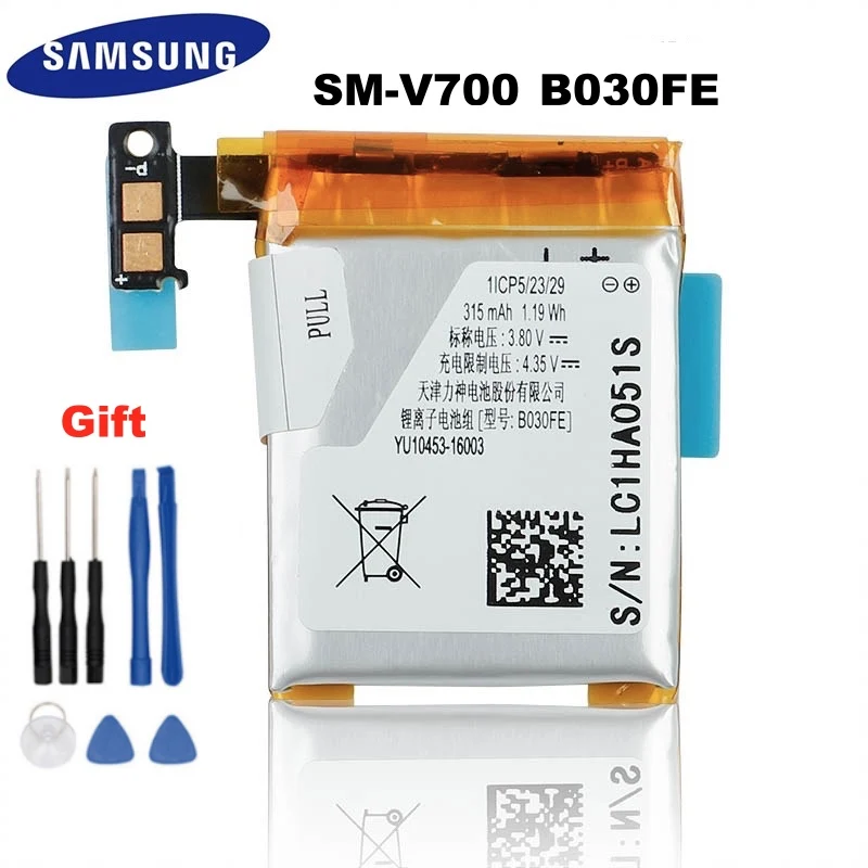 Samsung 100% оригинальный аккумулятор 315 мАч B030FE GH43 03992A SP48223 для Gear 1 SM V700 + Инструменты|Аккумуляторы мобильных