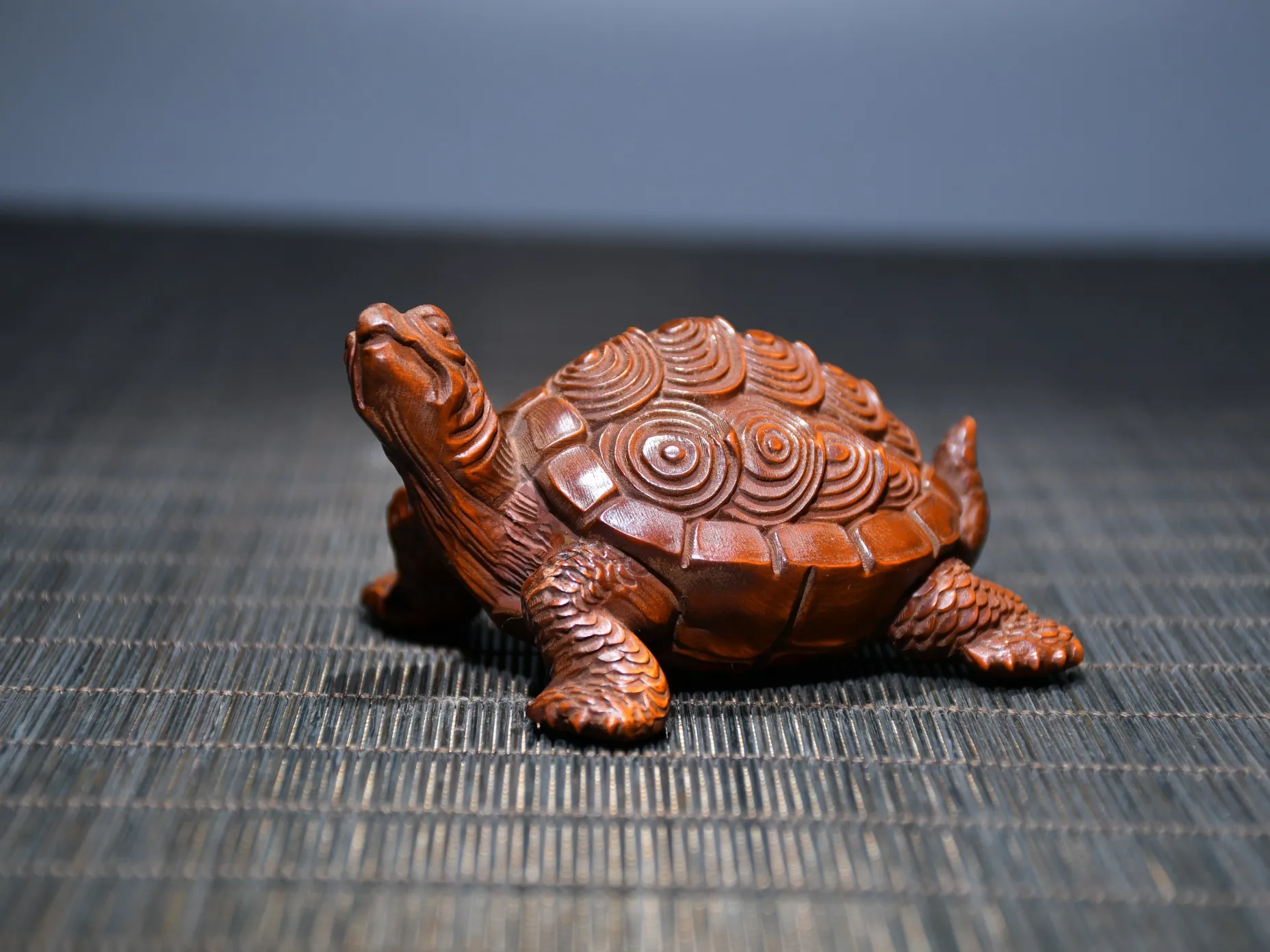 3 "Tibet Temple Collection Seikos Small Leaf Boxwood Turtle Statue Longevità Gather Fortune Office Ornament Town House Esorcismo
