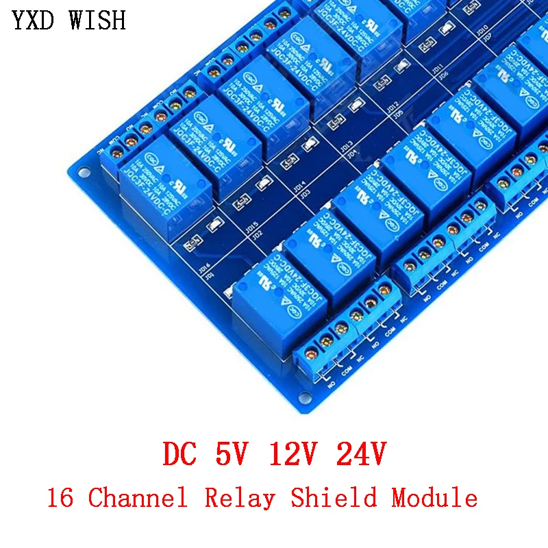 1PCS 16-Channel 5V Relay Shield Module with optocoupler For Arduino NEW L 