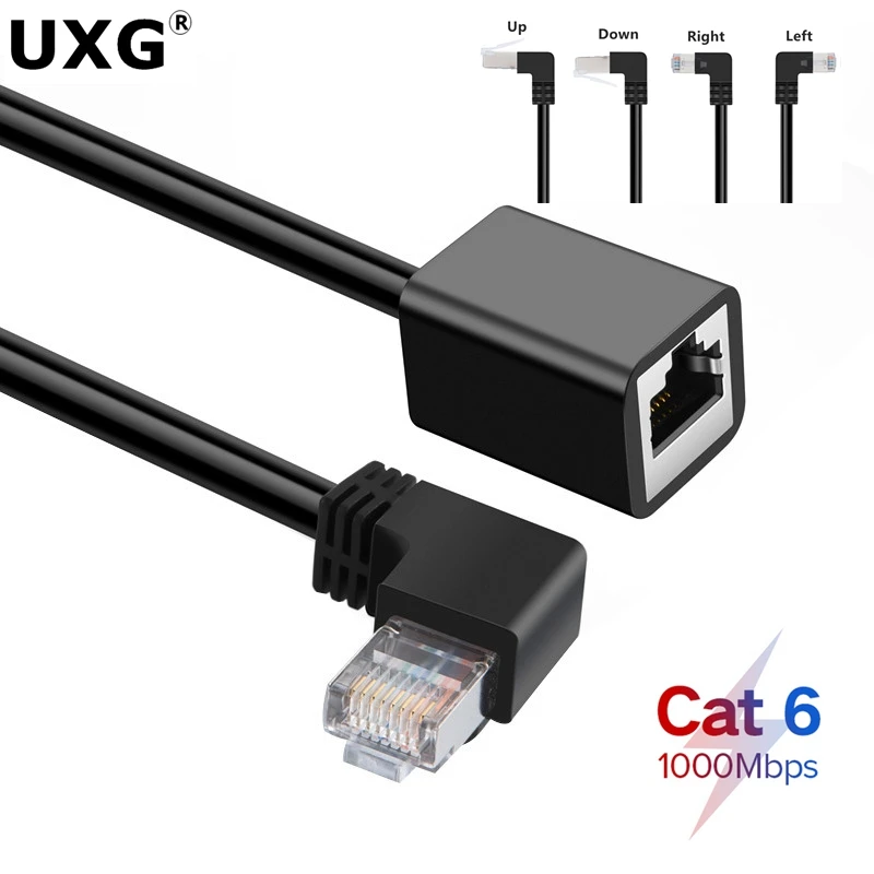 Удлинительный кабель Cat6 Ethernet Rj45 5 сетевой локальной сети штекер-гнездо RJ45 90